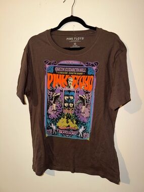 Pink Floyd Brown Tee with Orange & Purple Graphic